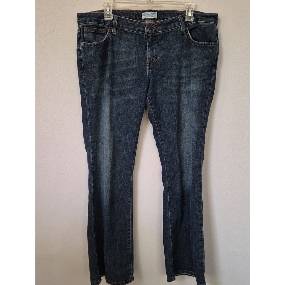 Y2K American Eagle Outfitters Low Rise Womens 14P Dark Blue Boot-Cut Jeans Vtg